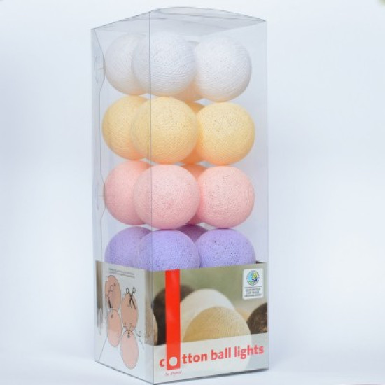 Гирлянда - ночник Cottonballlight 20 шариков в коробке Baby Set, мультиколир