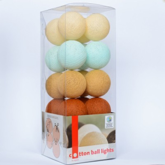 Гирлянда - ночник Cottonballlight 20 шариков в коробке Indian Summer, мультиколир