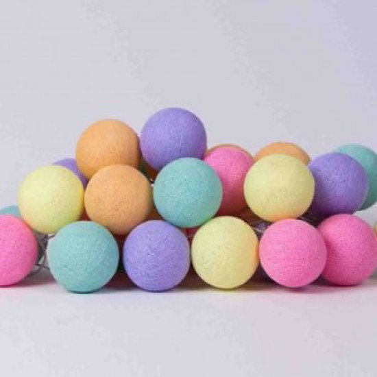 Гірлянда - нічник Cottonballlight 10 кульок в коробці Ice Cream, мультиколір