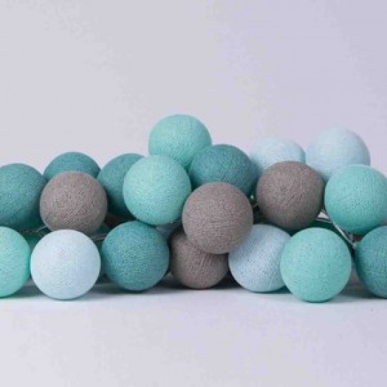 Гірлянда - нічник Cottonballlight 10 кульок в коробці mint, м'ятний