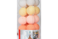 Гирлянда - ночник Cottonballlight 20 шариков в коробке Peach Pastel, розовый