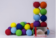 Гирлянда - ночник Cottonballlight 35 шариков в коробке Rainbow, мультиколир