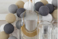 Гирлянда - ночник Cottonballlight 35 шариков в коробке Sand Grey, серый