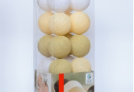 Гирлянда - ночник Cottonballlight 35 шариков в коробке Shell Beauty, бежевый
