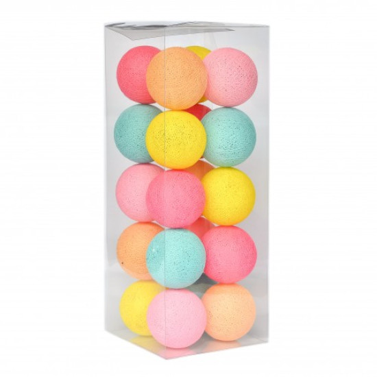 Гирлянда - ночник Cottonballlight 20 шариков в коробке Tutti Frutti, мультиколир