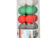 Гирлянда - ночник Cottonballlight 20 шариков в коробке Christmas Time, зеленый