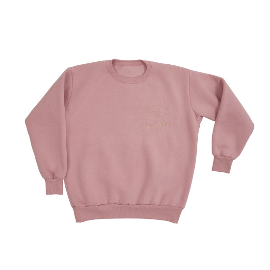 Twins sweatshirt insulated with embroidery, powder pink,L
