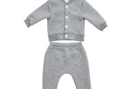Children's suit Twins knitted insulated Ukraine (bomber jacket, pants) grey 80s