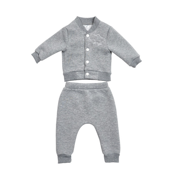 Children's suit Twins knitted insulated Ukraine (bomber jacket, pants) grey 80s