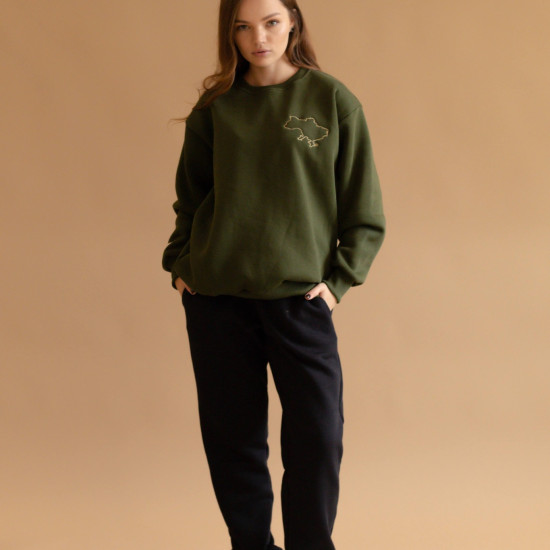 Twins sweatshirt insulated with embroidery, Khaki, L