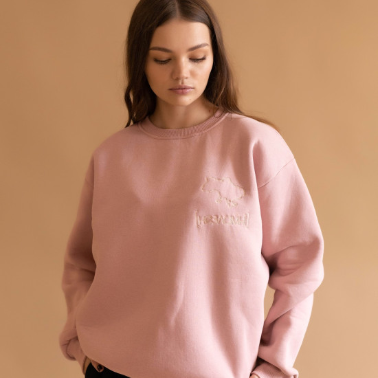 Twins sweatshirt insulated with embroidery, powder pink, M