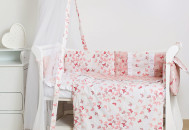 Постельный комплект 8 эл Twins Romantic Spring collection 4024-TR-08, Butterfly pink, розовый дым