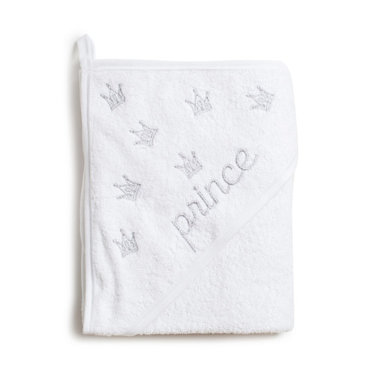 Рушник Twins Shine 100/100 (prince/princesse) 1510-TS-21, silver, білий/срібло