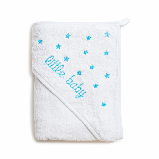 Полотенце Twins Little Baby (вышивка) 1520-TLB-04, blue, білий/блакитний