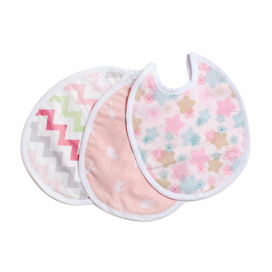 Слюнявчик Twins хлопок водонепроницаемый 2 шт W-1610-ST-26, girl, дівчинка