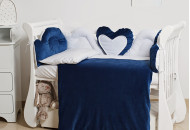 Постельный комплект 6 эл Twins Romantic Heart 4024-R-009-09, blue, синий