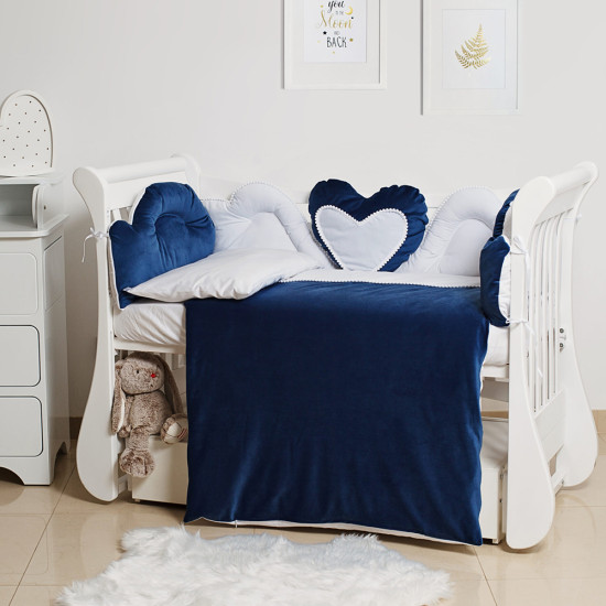 Постельный комплект 6 эл Twins Romantic Heart 4024-R-009-09, blue, синий